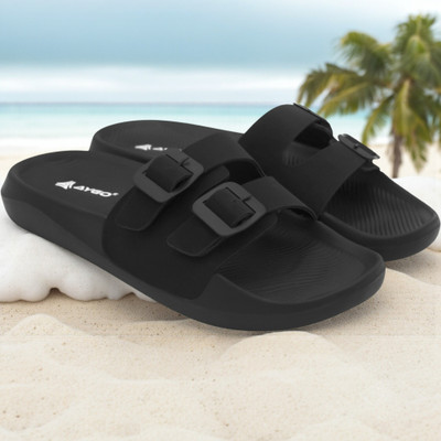 AYGO Men Slides(Black , 8)