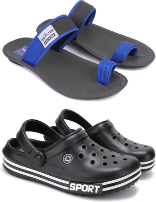 Pennen Men Flip Flops(Black , 6)