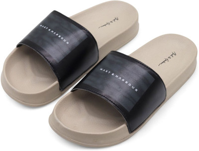Mast & Harbour Men Slides(Beige , 10)
