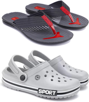 Pennen Men Flip Flops(Grey , 8)