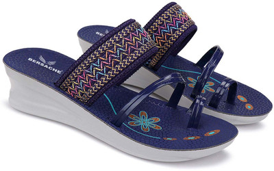 BERSACHE Girls Slip-on Sports Sandals(Blue , 9-10 Year)