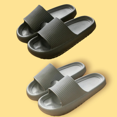 Dee Rook Men Slides(Black, Grey , 7)