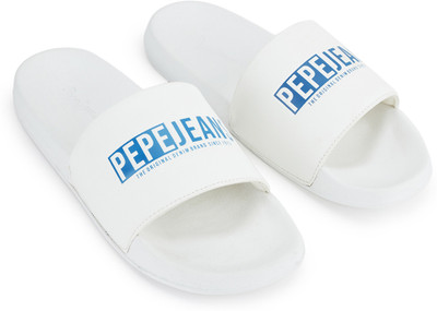 Pepe Jeans Men Slides(White , 8)