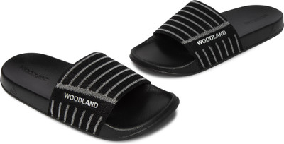 WOODLAND Men Slides(Black , 8)