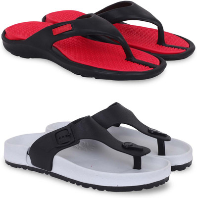 Pampy Angel Men Slippers(Red, Grey , 6)