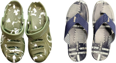 BLIBBERS Men Slippers(Green, Blue , 7)