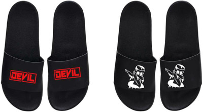 nvisan Men Slides(Black , 9)