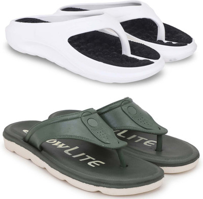 Kapani Fashion Men Slippers(White, Green , 7)