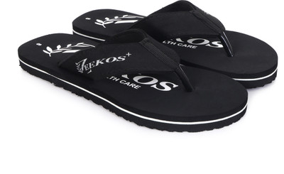 Zeekos Men Mens Comfortable Stylish Trending doctor Slippers(Black , 10)