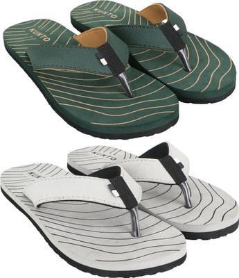 KUNTO Men Flip Flops(Multicolor , 8)