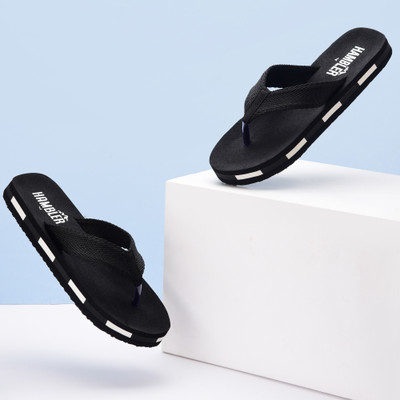 Hambler Men Flip Flops(Black , 10)