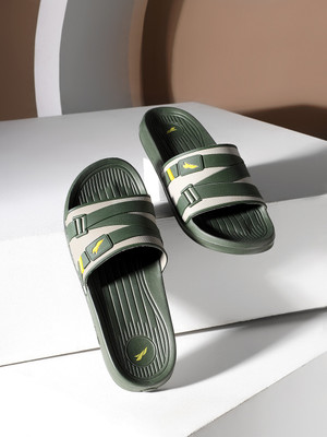 FLITE Men Slides(Olive, Brown , 8)