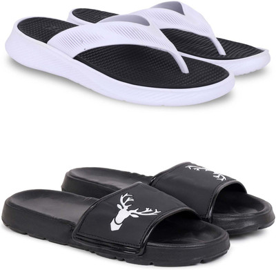 Kapani Fashion Men Slippers(Black, Black , 6)