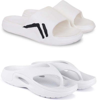 KAPYANSH Men Slippers(White, White , 10)