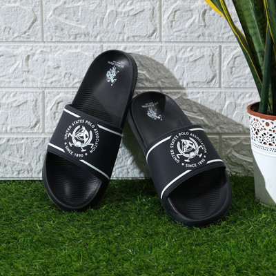 U.S. POLO ASSN. Men Slides(Black , 6)