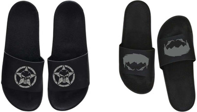 nvisan Men Slides(Black , 10)