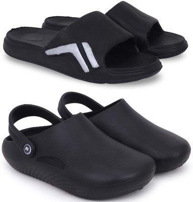 Pampy Angel Men Slippers(Black, Black , 8)