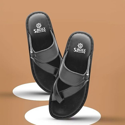 SMOXX Men Flip Flops(Black , 13)