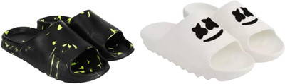 Sirex Men Slides(Black, White , 8)