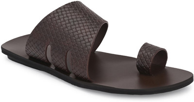 Azzaro Black Men Slippers(Brown , 6)