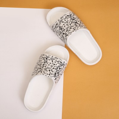 LYVI Men Men's Stylish Soft & Comfortable Waterproof Slides Slides(White , 6)