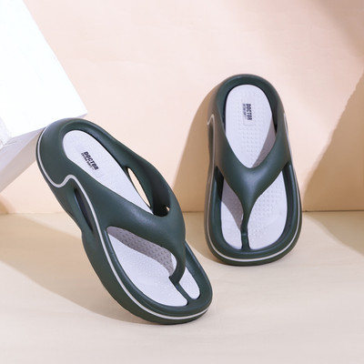 DOCTOR EXTRA SOFT Men Flip Flops(Olive , 7)
