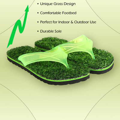 skyflip Men Flip Flops(Green , 5)