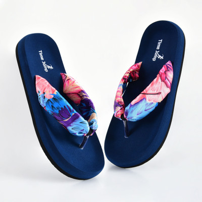 Time Jump Women Flip Flops(Navy , 5)