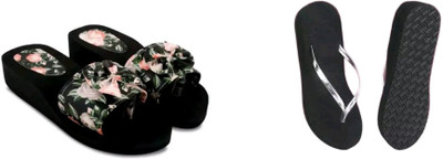 BOOMBEAUTY Women Flip Flops(Multicolor , 6)