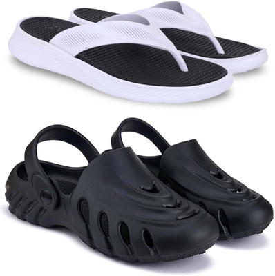 Pampy Angel Men Slippers(Black, Black , 8)