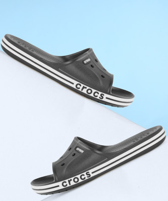 CROCS Women Bayaband Slides(Black, White , 5 UK/India)