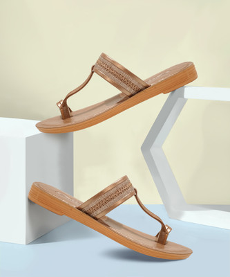 asian Women Flip Flops(Gold , 6)