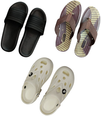 BLIBBERS Men Slippers(Black, Brown, White , 9)