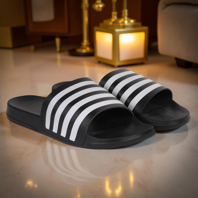 Vortek Men Slides(Black, White , 8)