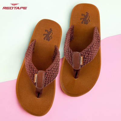 RED TAPE Men Flip Flops(Tan , 6)