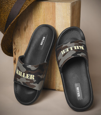 KILLER Men Slides(Black , 9)