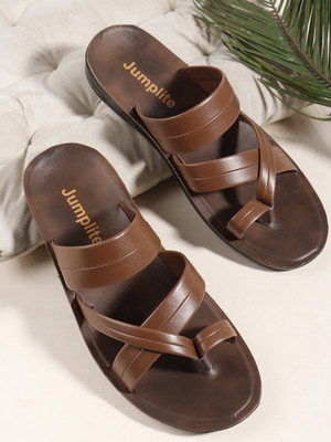 JUMPLITE Men Slippers(Tan , 9)