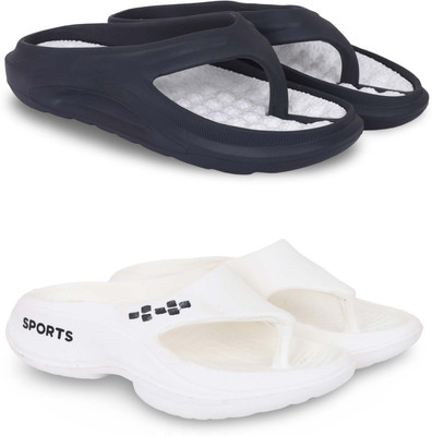 Pampy Angel Men Slippers(Black, White , 8)