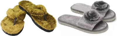 rexizone Women Slides(Green, Grey , 3)