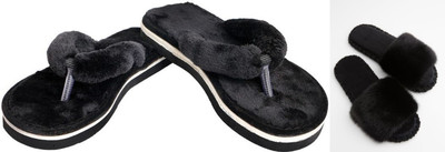 rexizone Women Slides(Black, Black , 6)