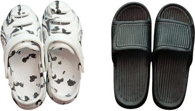 BLIBBERS Men Slides(White, Black , 9)