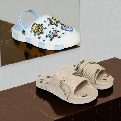 Acorn Men Slides(Blue, Beige, White , 9)
