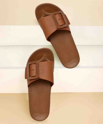 LNT FASHION Women Slides(Brown , 4)