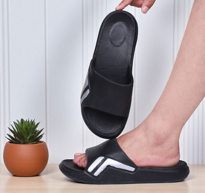Kapani Fashion Men Slippers(Black , 7)