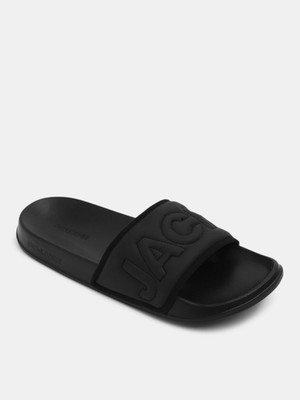 JACK & JONES Men Slides(Black , 7)