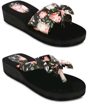 Yashasvi Women Flip Flops(Multicolor, Black, Multicolor, Black , 7)