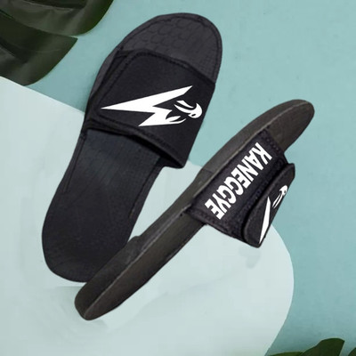 KANEGGYE Men Slides(Black , 8)