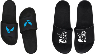 nvisan Men Slides(Blue, White , 8)