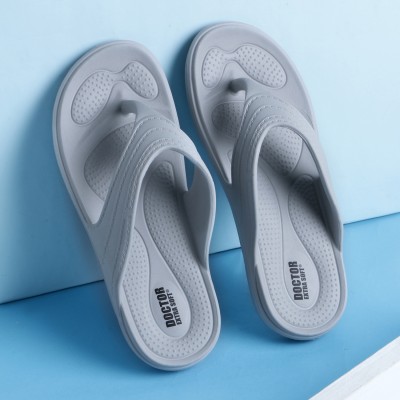 DOCTOR EXTRA SOFT Women Flip Flops(Grey , 6)