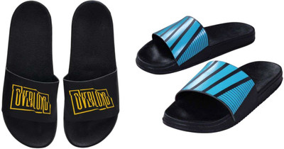 nvisan Men Slides(Blue, Yellow , 8)